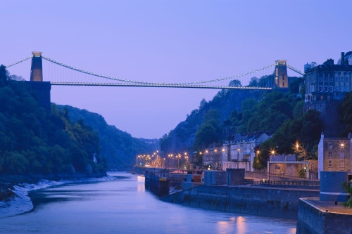Clifton Suspension bridge at twilight. Poster Print by Loop Images Ltd. (18 x 12)