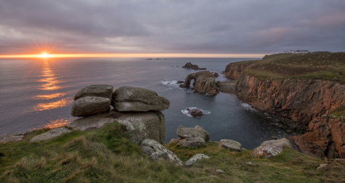 The view from Land's End in Cornwall. Poster Print by Loop Images Ltd. (20 x 11)