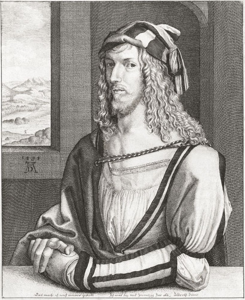 Albrecht D∩┐╜rer, 1471 - 1528. German painter, printmaker and theorist. Engraving by Wenceslaus Hollar after Durer's self portrait. Poster Print by Ken Welsh (14 x 17)