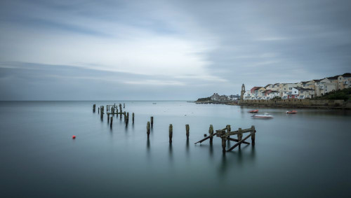 The old pier at Swanage in Dorset. Poster Print by Loop Images Ltd. (20 x 11)