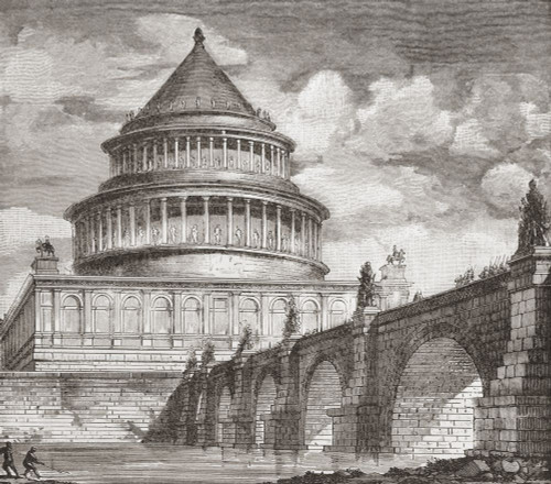 Reconstruction of Mausoleum of Hadrian, now the Castel Sant'Angelo.  Rome, Italy.  From Volume II of Cassell's Illustrated Universal History by Edmund Ollier, published 1883. Poster Print by Ken Welsh (15 x 13)
