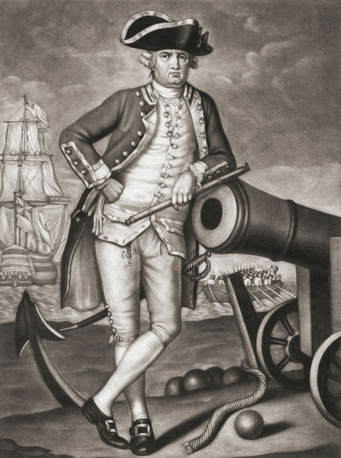 Sir Charles Hardy, 1714 - 1780.  English Royal Navy Officer, Member of Parliament, Colonial Governor of New York. Poster Print by Ken Welsh (12 x 16)