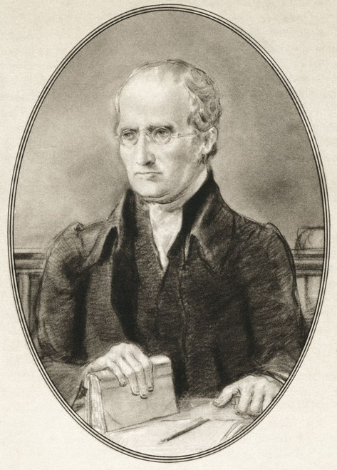 John Dalton, 1766 - 1844.  English chemist, physicist, and meteorologist.  Illustration by Gordon Ross, American artist and illustrator (1873-1946), from Living Biographies of Famous Men. Poster Print by Ken Welsh (12 x 16)
