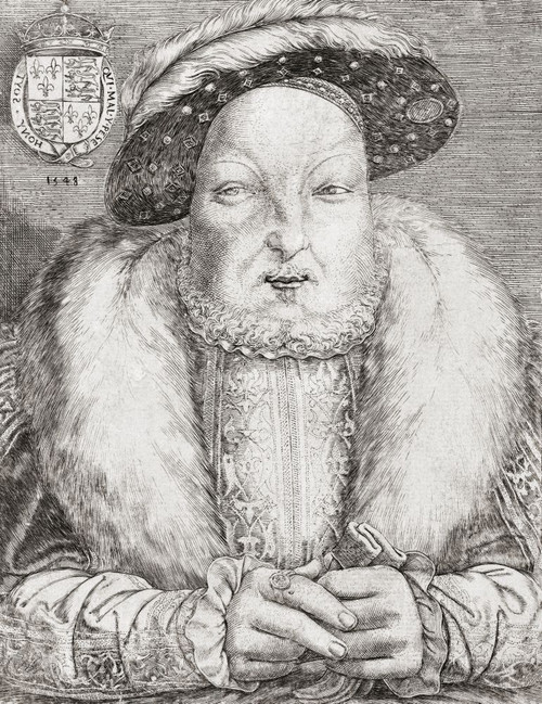 King Henry VIII of England in old age.  After an engraving by Cornelis Massijs.  King Henry VIII of England, 1491 - 1547. Poster Print by Ken Welsh (13 x 17)