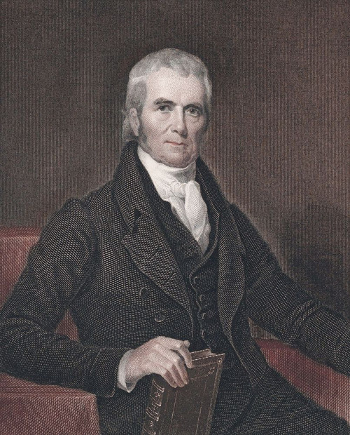 John Marshall, 1755 - 1835. American politician and lawyer. Fourth Chief Justice of the United States. After an engraving by Asher Brown Durand from a work by Henry Inman. Poster Print by Ken Welsh (12 x 15)