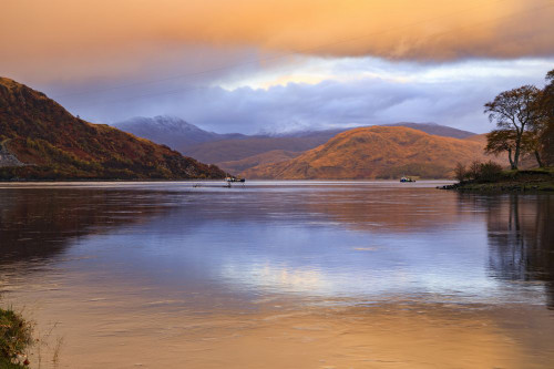 Loch Etive captured from Taynuilt Pier at sunset. Poster Print by Loop Images Ltd. (20 x 13)