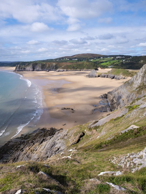 Three Cliffs Bay at Gower. Poster Print by Loop Images Ltd. (12 x 17)