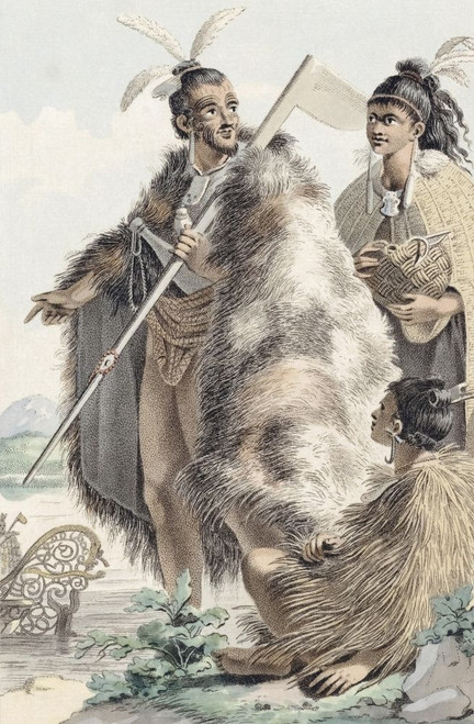 Maoris of New Zealand.  After an early 19th century print. Poster Print by Ken Welsh (11 x 17)