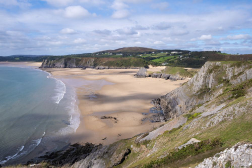 Three Cliffs Bay at Gower. Poster Print by Loop Images Ltd. (17 x 11)