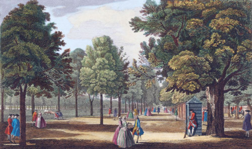 A View of the Mall in St. James's Park. Veue du Mall dans St. James's Park. After a hand-coloured engraving dated 1752. Poster Print by Ken Welsh (18 x 10)