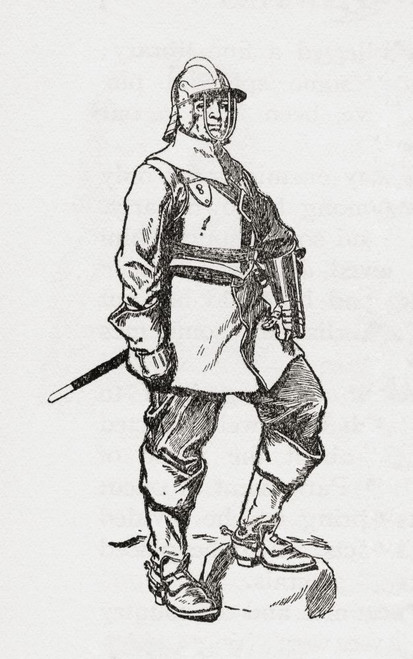 A Light Horseman in the time of Oliver Cromwell.  From Britain and Her Neighbours, 1485 - 1688, published 1923. Poster Print by Hilary Jane Morgan (11 x 18)