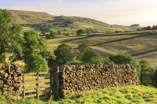 Stone wall and open countryside near Hebden. Poster Print by Loop Images Ltd. (18 x 12)