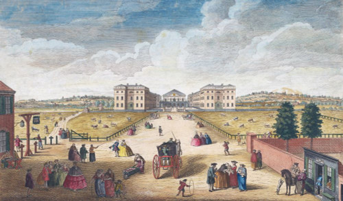 A view of the Foundling Hospital, London. After an engraving dated 1751, published by Robert Sayer. Later colourization. Poster Print by Ken Welsh (18 x 10)
