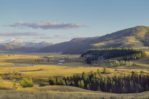 Lamar Valley on an autumn evening inYellowstone National Park; Wyoming, United States of America Poster Print by Tom Murphy (17 x 11)