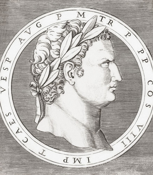 Titus, 39 - 81 AD. Roman Emperor. After a 16th century engraving by Marcantonio Raimondi. Poster Print by Ken Welsh (13 x 14)
