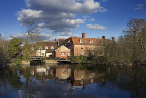Flatford Mill on the River Stour in the heart of Dedham Vale famed for its association with the famous English landscape painter John Constable. Poster Print by Loop Images Ltd. (17 x 11)