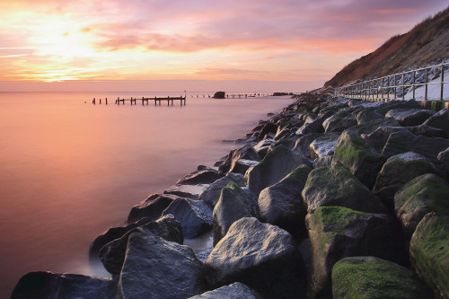 A view of Corton sea defences. Poster Print by Loop Images Ltd. (17 x 11)