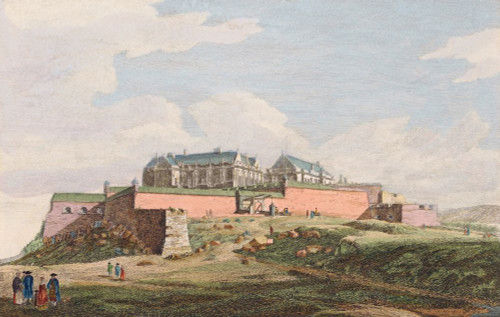 East View of Stirling Castle, Scotland.  After a print dated 1753, published by Robert Sayer.   Later colourization. Poster Print by Ken Welsh (17 x 11)