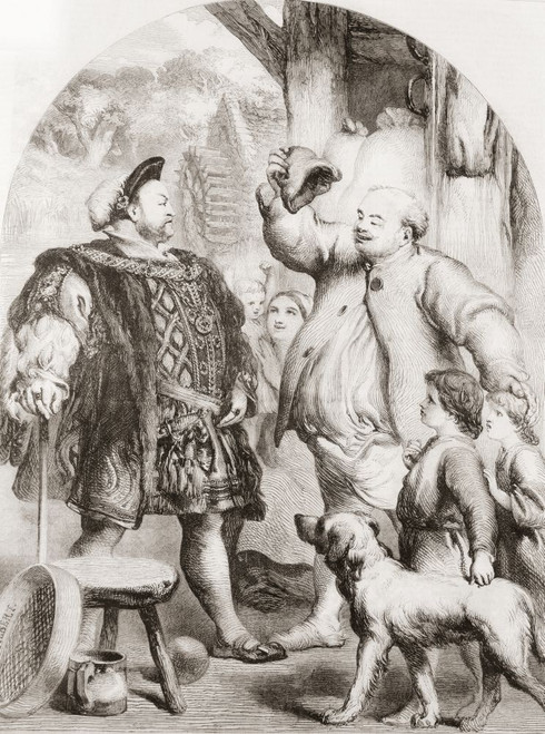 King Henry VIII and the Miller of Dee. Henry VIII, 1491 � 1547. King of England, 1509 - 1547. From L'Univers Illustre, published Paris, 1859. Poster Print by Ken Welsh (13 x 17)