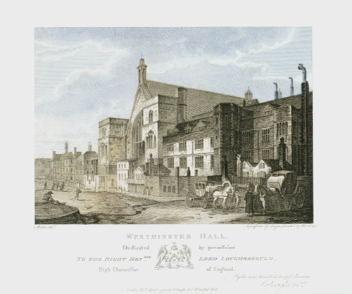 Westminster Hall, London, England.  After a print dated April, 1795. Poster Print by Ken Welsh (15 x 12)