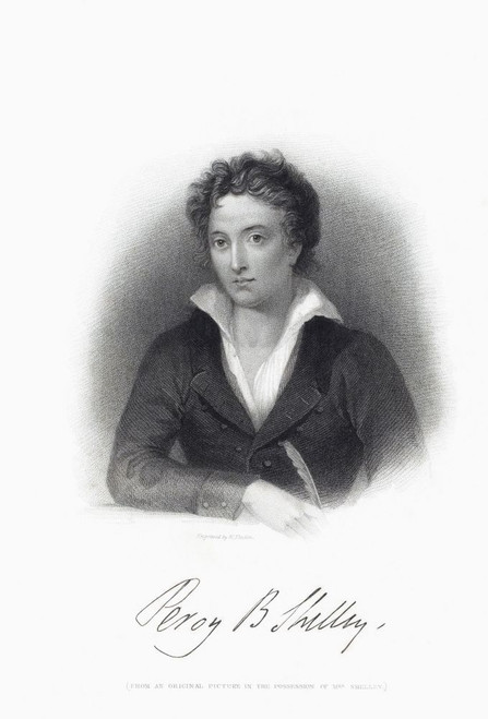 Percy Bysshe Shelley, 1792 �  1822.  English poet, dramatist, essayist, novelist.  His signature below portrait.  After an engraving by W. Finden. Poster Print by Ken Welsh (11 x 17) Percy Bysshe Shelley, 1792 �  1822.  English poet, dramatist, essayist, novelist.  His signature below portrait.  After an engraving by W. Finden. Poster Print by Ken Welsh (11 x 17)