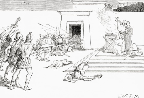 Pompey in the Temple of Jerusalem, 62 BC.  Gnaeus Pompeius Magnus, 106 BC � 48 BC, aka Pompey or Pompey the Great.  Roman general and statesman.  From Cassell's Illustrated Universal History, published 1883. Poster Print by Ken Welsh (17 x 12)