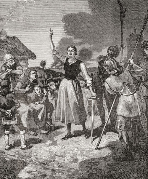 Joan of Arc telling the people of her first vision of the Virgin.  Joan of Arc 1412 - 1431, aka Jeanne d'Arc or Jeanne la Pucelle. French heroine and martyr.  From Histoire de France, published 1855. Poster Print by Ken Welsh (12 x 15)