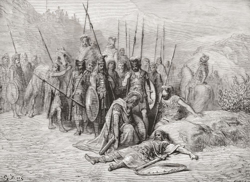 Alexander the Great discovers the body of King Darius III.  After a 19th century work by Gustave Dore.  Alexander the Great, 356 BC - 323 BC.  King Darius III, c.380 BC - 330 BC. Poster Print by Ken Welsh (16 x 11) Alexander the Great discovers the body of King Darius III.  After a 19th century work by Gustave Dore.  Alexander the Great, 356 BC - 323 BC.  King Darius III, c.380 BC - 330 BC. Poster Print by Ken Welsh (16 x 11)