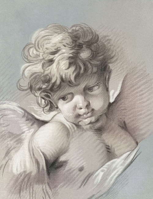 Putto or cherub.  From an 18th century work by Gilles Demarteau after Francois Boucher Poster Print by Ken Welsh (13 x 18)