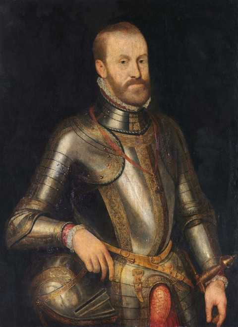 Philip II, 1527-1598.  King of Spain.  Felipe II.  After a painting in the manner of Anthonis Mor on display in the Rijksmuseum, Amsterdam, Netherlands Poster Print by Ken Welsh (13 x 18)