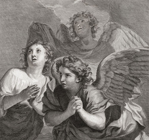 Three angels.  After an 18th century work by Pieter Willem van Megan. Poster Print by Ken Welsh (15 x 14)