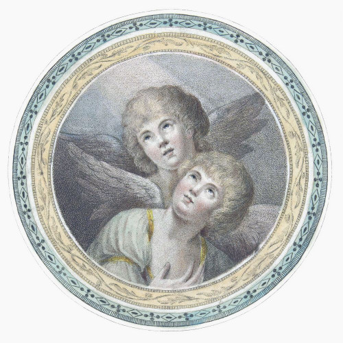 Two angels.  After a late 18th entury work by Charles Howard Hodges. Poster Print by Ken Welsh (15 x 15)
