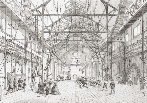 Interior of the new gymnasium in Myrtle Street, Liverpool, England, opened in 1865 by John Hulley.  From The Illustrated London News, published 1865. Poster Print by Ken Welsh (17 x 11)