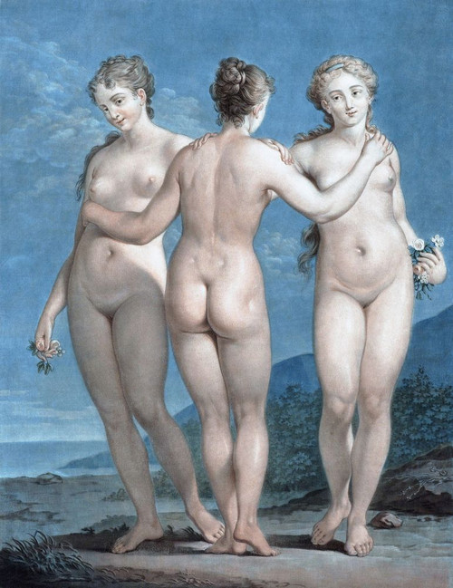 The Three Graces.  After an 18th century work Poster Print by Ken Welsh (12 x 16)