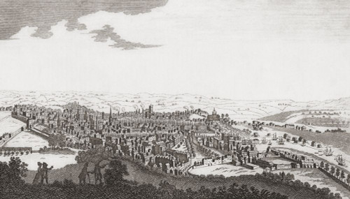 A Perspective of the City of Bristol.   After a mid-18th century work by an unidentified artist. Poster Print by Ken Welsh (18 x 10)