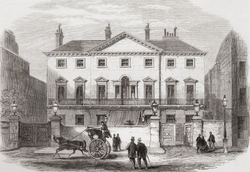 Cambridge House, Piccadilly, London, England.  The town house of Lord Palmerston.  From The Illustrated London News, published 1865. Poster Print by Ken Welsh (17 x 11)