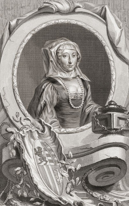 Anna of Saxony, 1544 - 1577.  Second wife of William I of Orange.  After a work by Anthonis Mor. Poster Print by Ken Welsh (11 x 17)