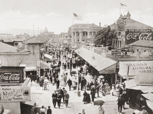 The Pike, Long Beach, California, United States of America, c. 1915.  From Wonderful California, published 1915. Poster Print by Ken Welsh (16 x 12)