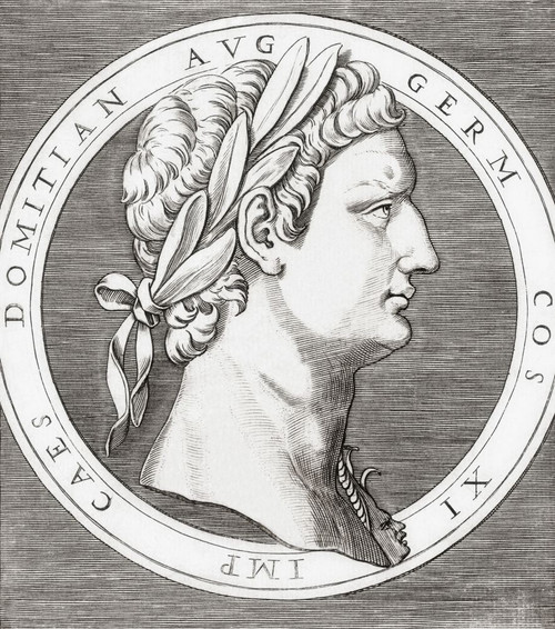 Domitian, 51 - 96 AD.  Roman emperor.  After a 16th century engraving by Marcantonio Raimondi. Poster Print by Ken Welsh (13 x 14)