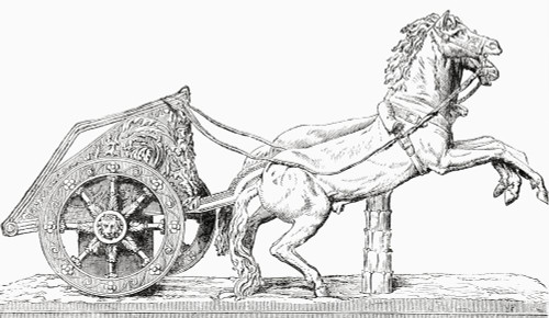 Roman racing chariot.  From Cassell's Illustrated Universal History, published 1883. Poster Print by Ken Welsh (20 x 11)