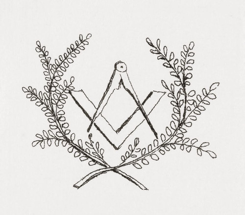 Freemasonry symbols.  Compass and square. Poster Print by Ken Welsh (14 x 13)