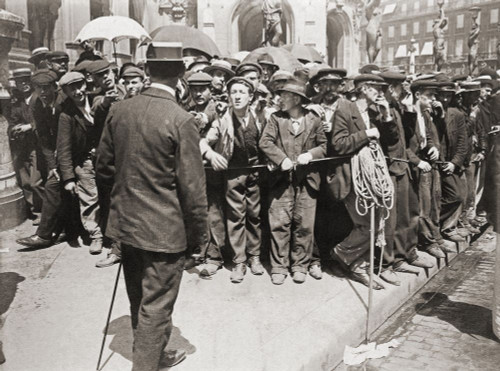 Workers' demonstration, Paris, circa 1900. After a contemporary photograph. Poster Print by Ken Welsh (16 x 12)