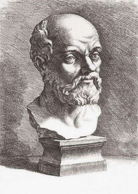 Socrates. c. 470 BC � 399 BC. Classical Greek (Athenian) philosopher.  After a work by Jan de Bisschop, aka Johannes Episcopius, 1628 - 1671,  Dutch artist. Poster Print by Ken Welsh (11 x 16)