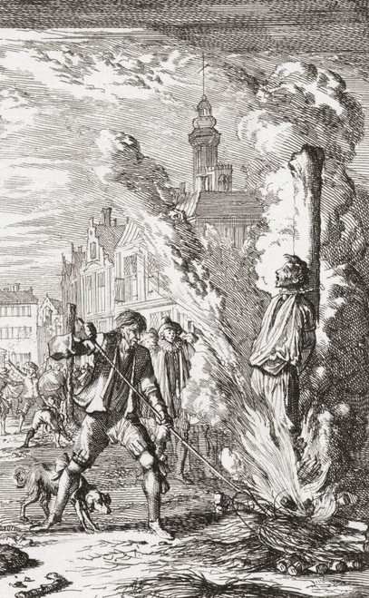 A heretic is burned at the stake in the 16th century. Poster Print by Ken Welsh (11 x 18)