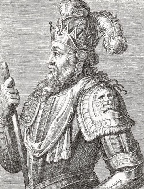 King Afonso V of Portugal, 1432 - 1481.  Nicknamed the African.  After a 17th century engraving. Poster Print by Ken Welsh (12 x 16)