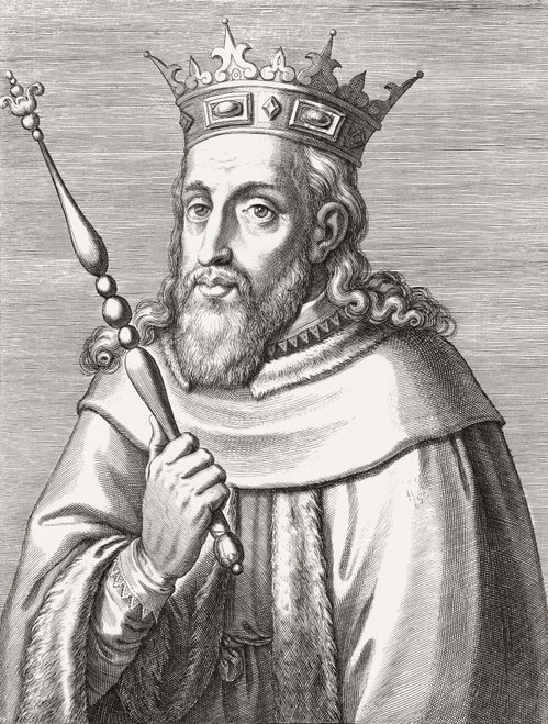 King Sancho II of Portugal, 1209-1248.  Nicknamed The Pious.  After a 17th century engraving. Poster Print by Ken Welsh (12 x 16)