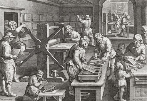 A Florentine printing house in the 16th century.  After a 16th century engraving. Poster Print by Ken Welsh (17 x 11)