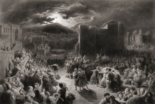 The Crucifiction of Christ.  After a 19th century engraving by Gustave Dore. Poster Print by Ken Welsh (17 x 11)