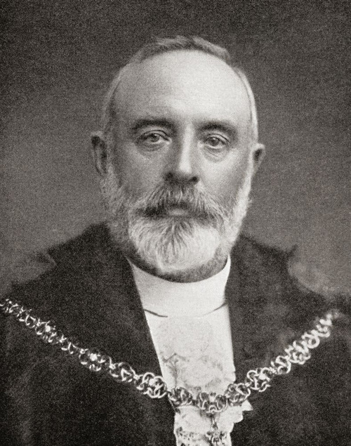 Sir William Purdie Treloar, 1st Baronet, 1843 - 1923. English businessman and Lord Mayor of London.  From The Business Encyclopaedia and Legal Adviser, published 1907. Poster Print by Ken Welsh (12 x 15)