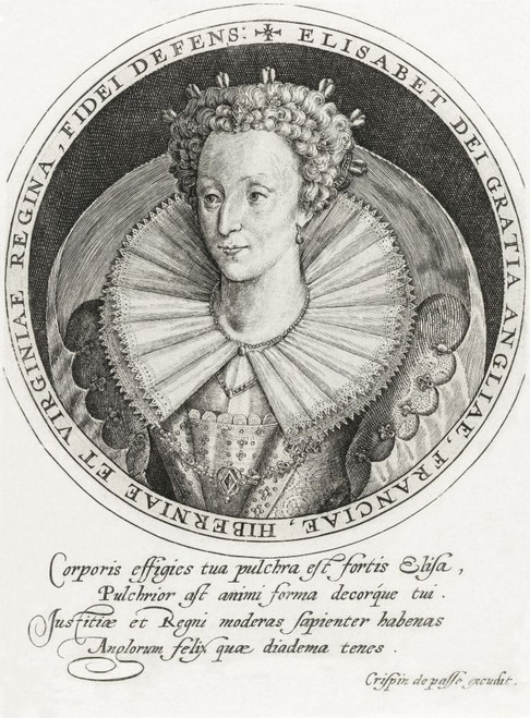 Elizabeth I, aka The Virgin Queen, Gloriana or Good Queen Bess, 1533 - 1603. Queen of England and Ireland. Poster Print by Ken Welsh (12 x 16)